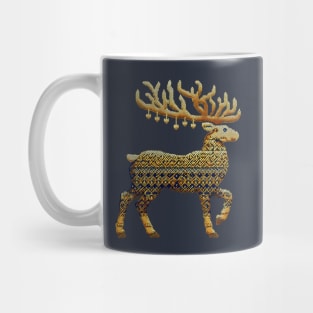 Knitted Reindeer: Family Christmas Design Mug